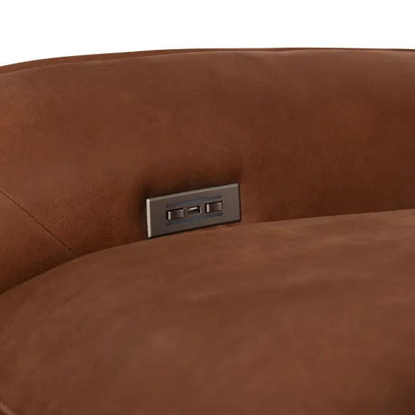 382rlo Bernhardt Sorrento Leather Power Motion Chair In Brown 7
