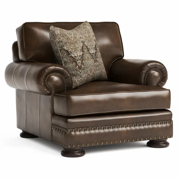5372LO Bernhardt Foster Leather Chair in Brown