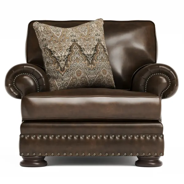 5372lo Bernhardt Foster Leather Chair In Brown 3