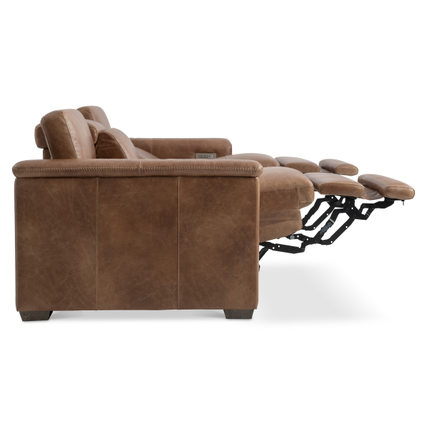 9567rho Bernhardt Lioni Leather Power Motion Sofa In Brown 3
