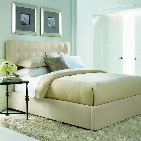 K1466 Bernhardt Avery Fabric Panel Bed in Beige