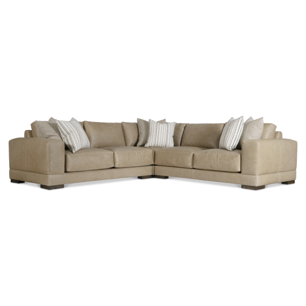 K2090 Bernhardt Lars Leather 3-Piece Sectional in Brown
