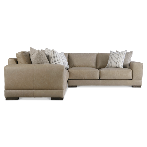 K2090 Bernhardt Lars Leather 3 Piece Sectional In Brown 2
