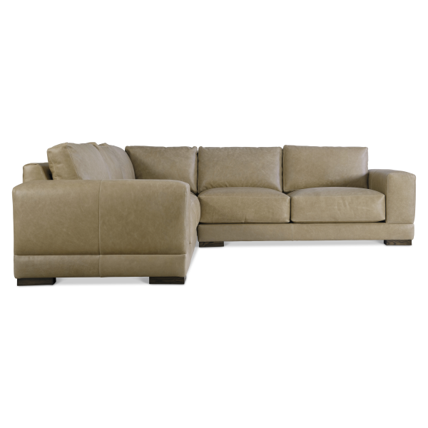 K2090 Bernhardt Lars Leather 3 Piece Sectional In Brown 5