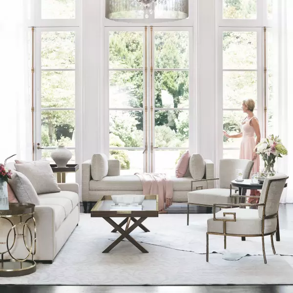 N1189 Bernhardt Saxon Fabric Chaise 4