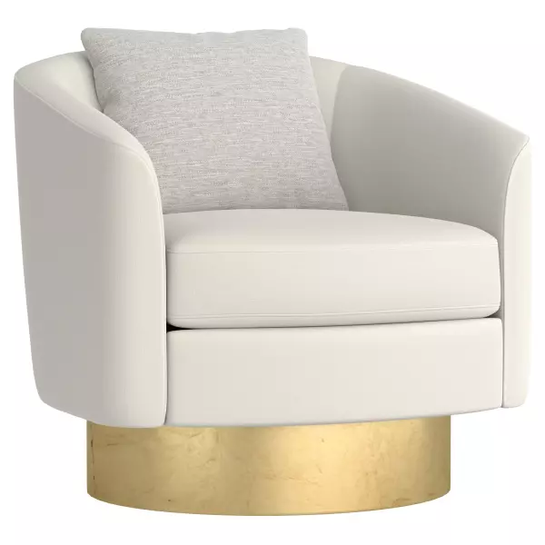 N5713S_5558-000 Camino Fabric Swivel Chair White/Cream 5558-000 by Bernhardt