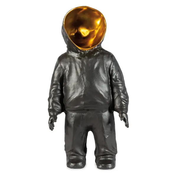Bi 6050 0156 Vintage Inspired Space Astronaut Sculpture In Black And Gold By Bobo 2