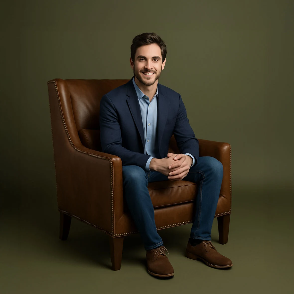 Clay Leather Armchair by Uttermost