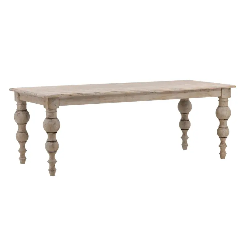DOV968 Lichtenstein Pine 84" Dining Table in Antique Weathered Wood Finish with Water Base Sealer