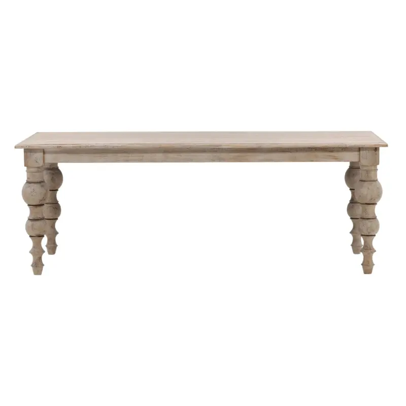 DOV968 Lichtenstein Pine 84" Dining Table in Antique Weathered Wood Finish with Water Base Sealer