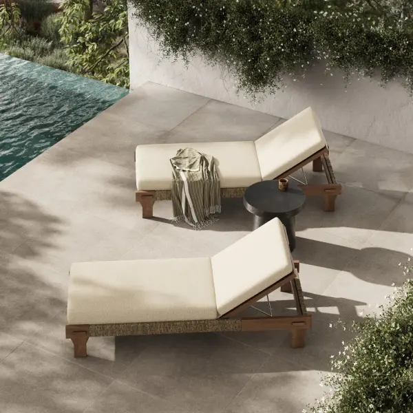 248164-002 Four Hands Moxie Outdoor Chaise in Ellor Beige
