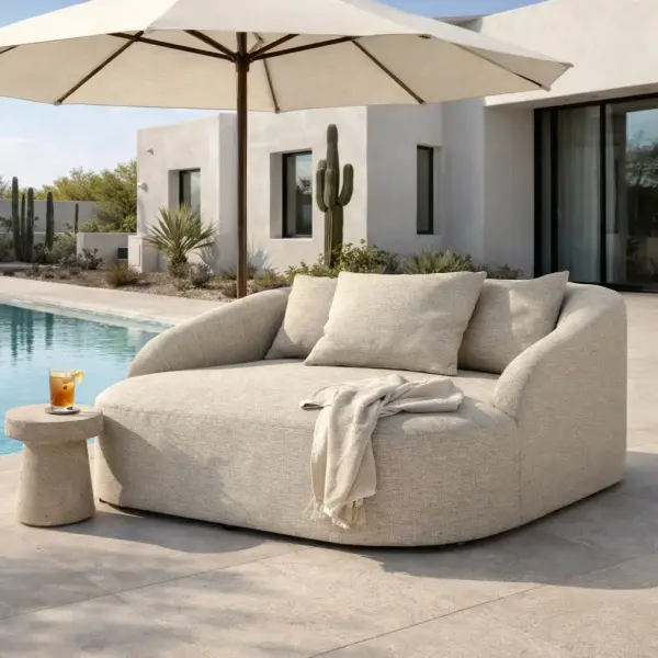 235133-002 Four Hands Opal Outdoor Daybed in Faye Sand