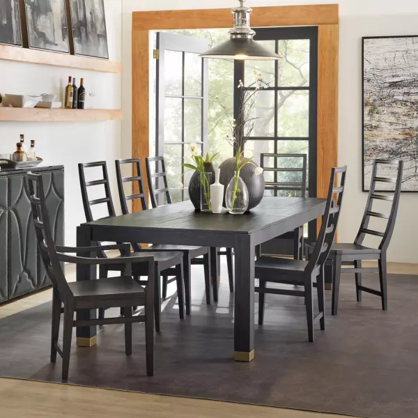 1600-75200A-DKW Curata Rectangle Dining Table w/2-20in leaves