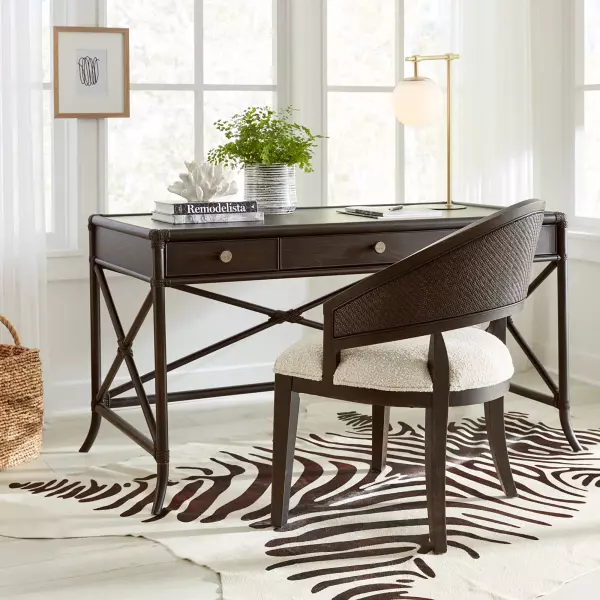 6950-10458-99 Retreat Pole Rattan Writing Desk