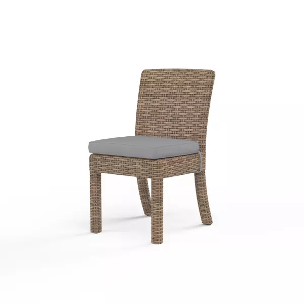 SW1701-1A-5404 Havana Armless Dining Chair in Canvas Natural with Self Welt