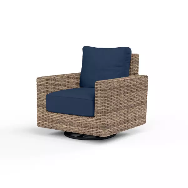 SW1701-21SR-48080 Havana Swivel Club Rocker in Spectrum Indigo with Self Welt
