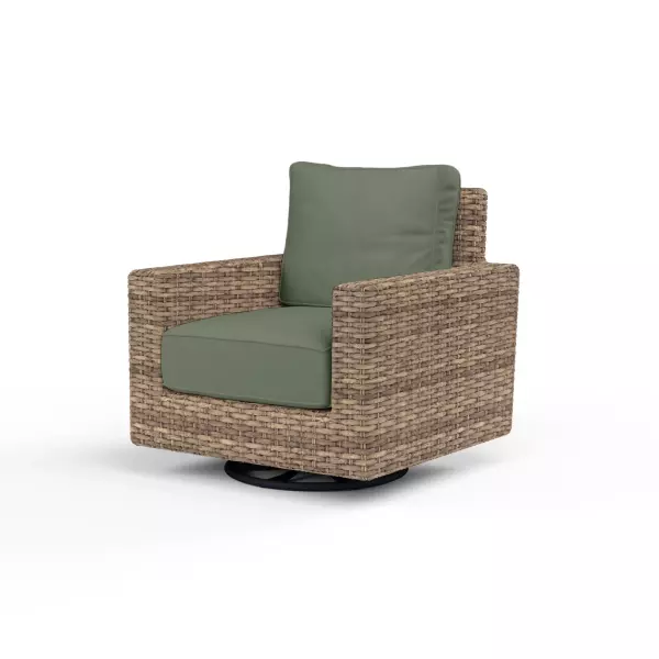 SW1701-21SR-48092 Havana Swivel Club Rocker in Cast Sage with Self Welt
