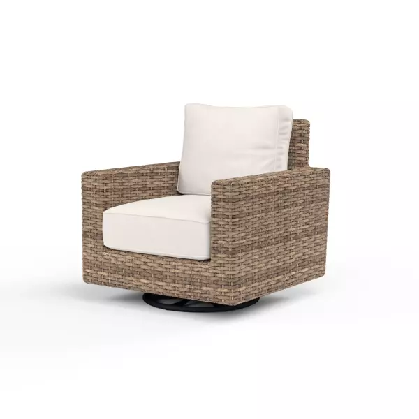 SW1701-21SR-5404 Havana Swivel Club Rocker in Canvas Natural with Self Welt
