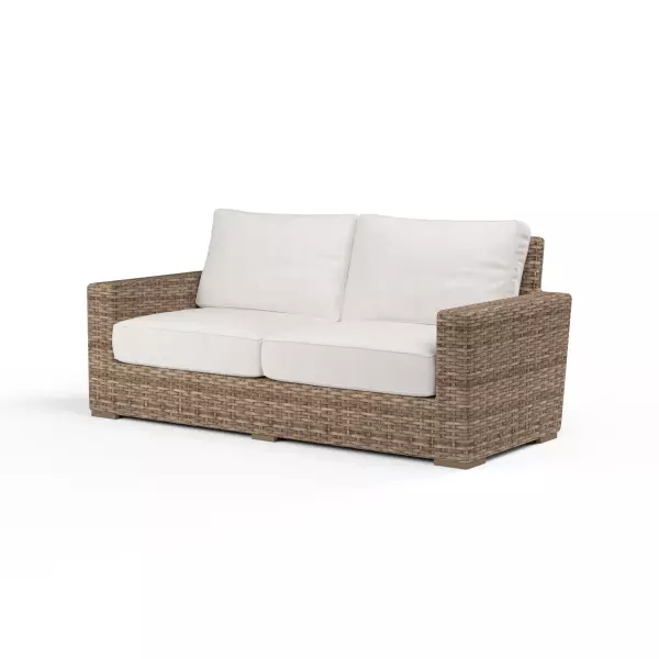 SW1701-22-FLAX-STKIT Havana Loveseat In Canvas Flax with Self Welt