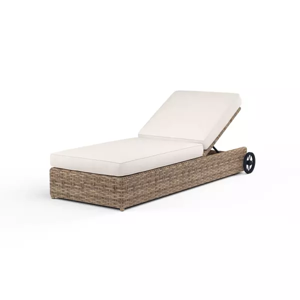 SW1701-9-5404 Havana Adjustable Chaise in Canvas Natural with Self Welt
