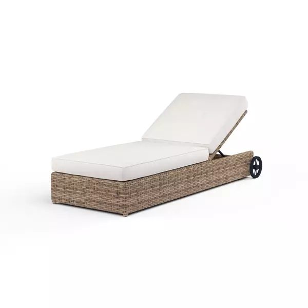 SW1701-9-FLAX-STKIT Havana Adjustable Chaise In Canvas Flax with Self Welt