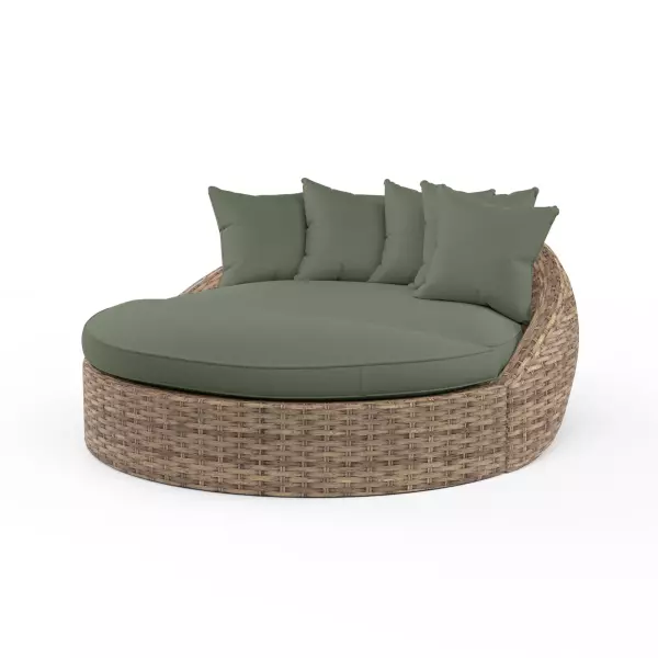 SW1701-99-OTT-48092 Havana Round Daybed in Cast Sage with Self Welt