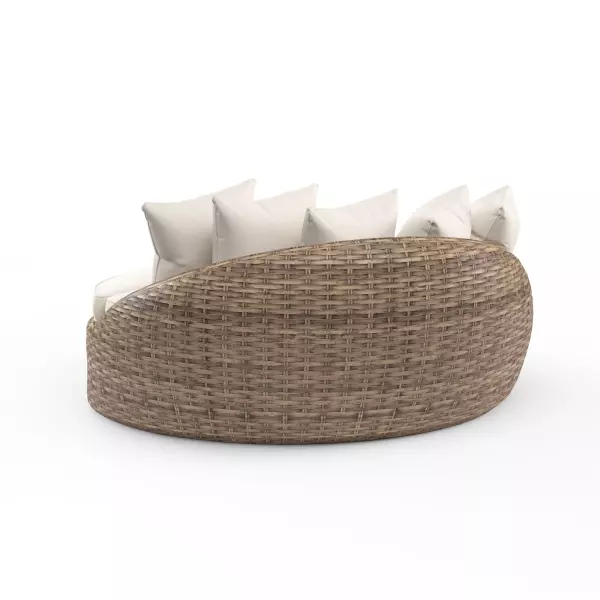 Sw1701 99ot Fx Stkit Havana Round Daybed In Canvas Flax With Self Welt 6