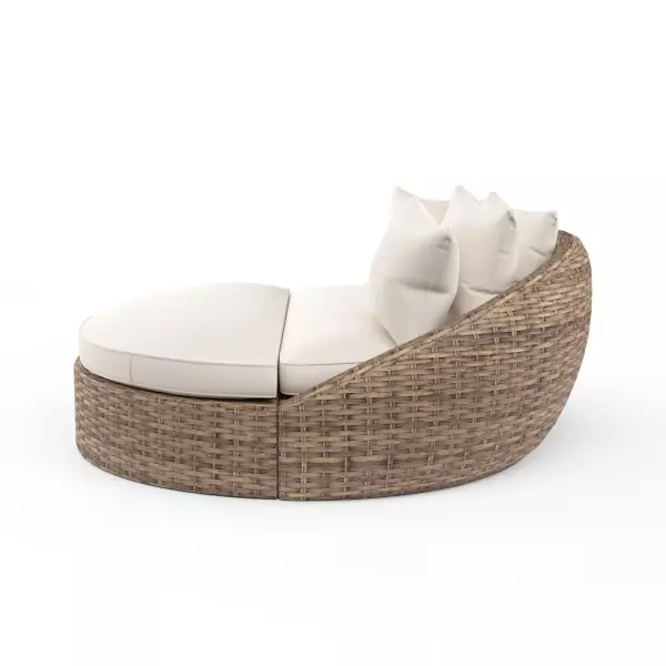 Sw1701 99ot Fx Stkit Havana Round Daybed In Canvas Flax With Self Welt 7