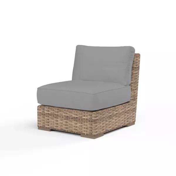 SW1701-AC-5402 Havana Armless Club in Canvas Granite with Self Welt