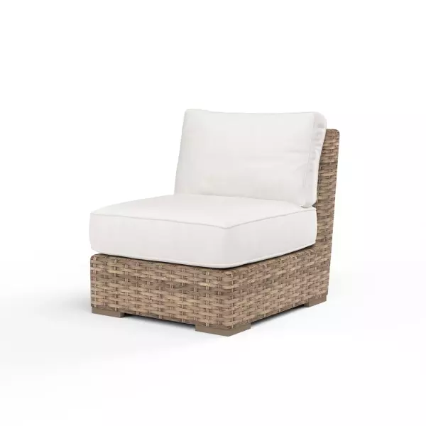 SW1701-AC-FLAX-STKIT Havana Armless Club In Canvas Flax with Self Welt
