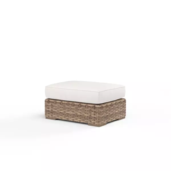 SW1701-OTT-FLX-STKIT Havana Ottoman In Canvas Flax with Self Welt