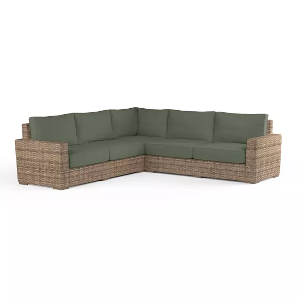 SW1701-SEC-48092 Havana Sectional in Cast Sage with Self Welt