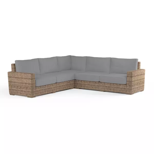 SW1701-SEC-5402 Havana Sectional in Canvas Granite with Self Welt