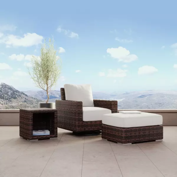SW2501-21SR-FX-STKIT Montecito Swivel Rocker Club Chair In Canvas Flax with Self Welt