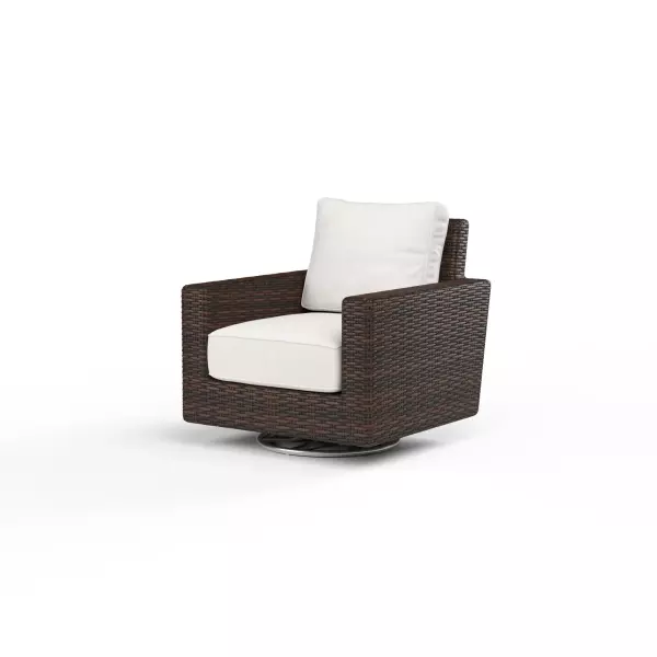 SW2501-21SR-FX-STKIT Montecito Swivel Rocker Club Chair In Canvas Flax with Self Welt