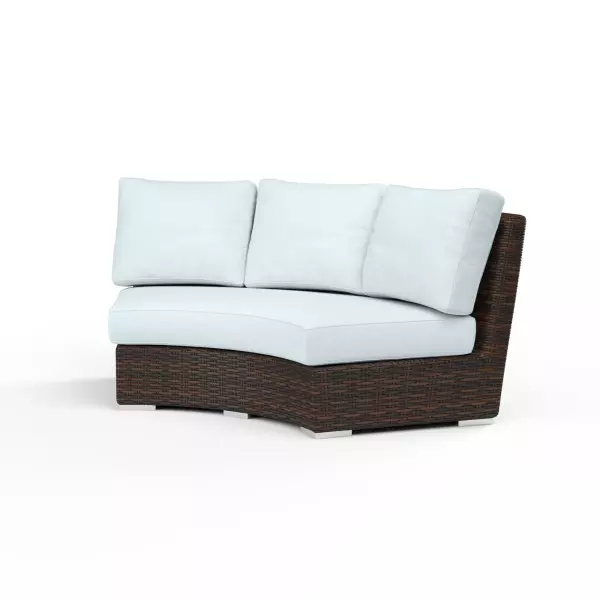 SW2501-CRV-14091 Montecito Curved Loveseat in Canvas Skyline with Self Welt