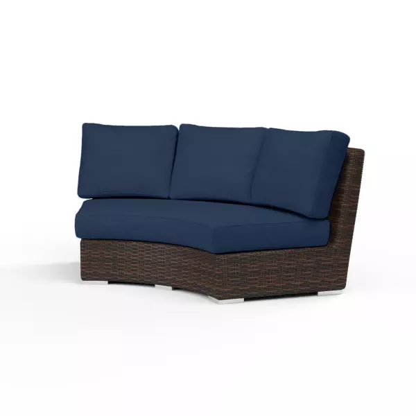 SW2501-CRV-48080 Montecito Curved Loveseat in Spectrum Indigo with Self Welt