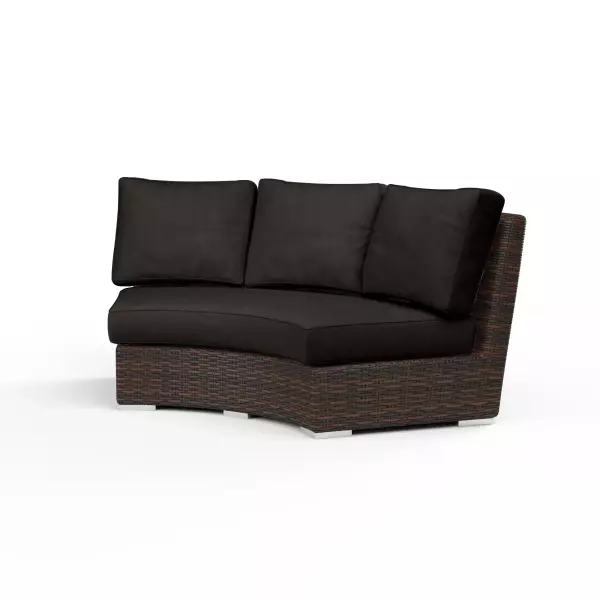SW2501-CRV-48085 Montecito Curved Loveseat in Spectrum Carbon with Self Welt