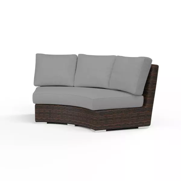 SW2501-CRV-5402 Montecito Curved Loveseat in Canvas Granite with Self Welt