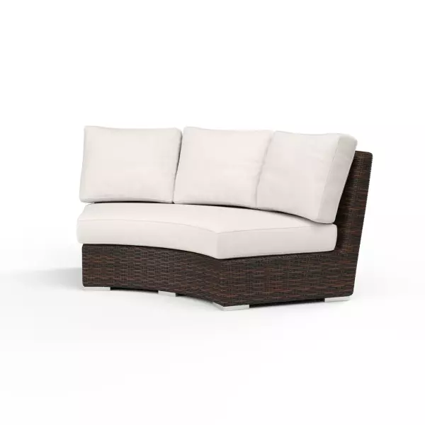 SW2501-CRV-5404 Montecito Curved Loveseat in Canvas Natural with Self Welt