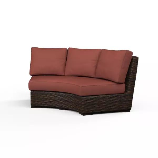 SW2501-CRV-5407 Montecito Curved Loveseat in Canvas Henna with Self Welt