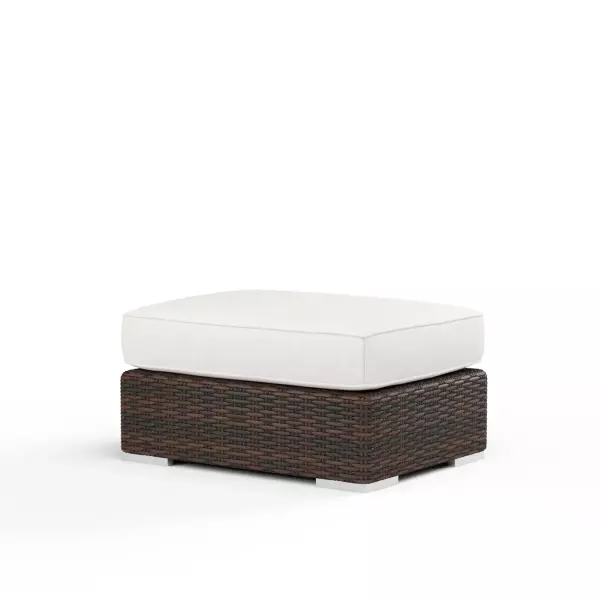 SW2501-OTT-FLX-STKIT Montecito Ottoman In Canvas Flax with Self Welt
