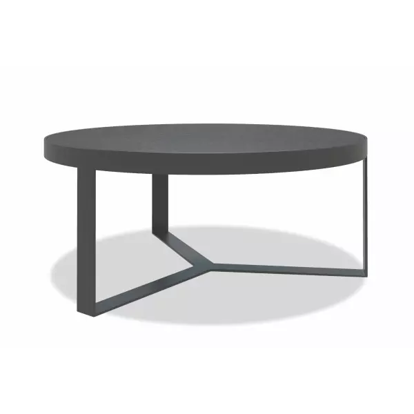 SW4715-CT Contemporary 38" Round Coffee Table Graphite Finish With Granite Top
