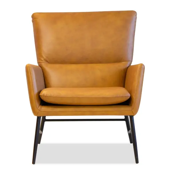 LCH-MORI-WHIS-PCBLA MORISSON Lounge Chair Vintage Whiskey  Leather Black Powder Coated Legs