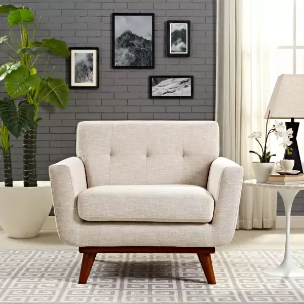 EEI-1178-BEI Engage Upholstered Fabric Armchair Beige