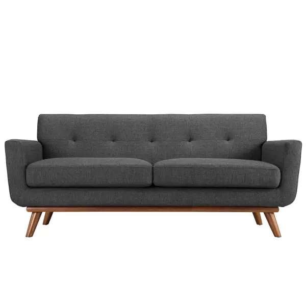 EEI-1179-DOR Engage Upholstered Fabric Loveseat Gray