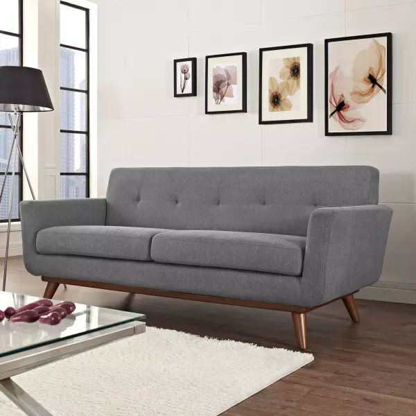 EEI-1179-GRY Engage Upholstered Fabric Loveseat Expectation Gray