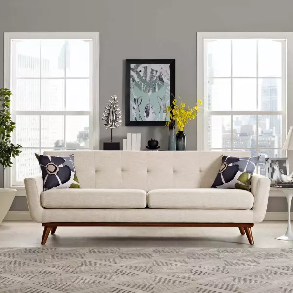 EEI-1180-BEI Engage Upholstered Fabric Sofa Beige