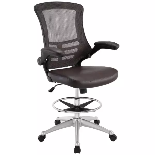 EEI-1422-BRN Attainment Vinyl Drafting Chair Brown