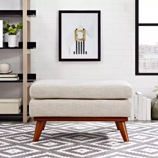 EEI-1797-BEI Engage Upholstered Fabric Ottoman Beige
